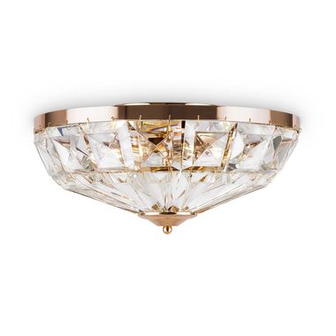 Deckenleuchte, Metall, Glaskristalle, gold, D 48,6cm