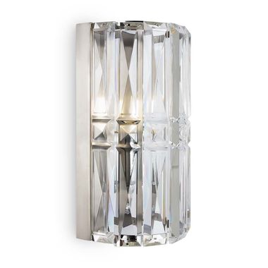 Wall light, metal, glass, chrome finish, E14 socket