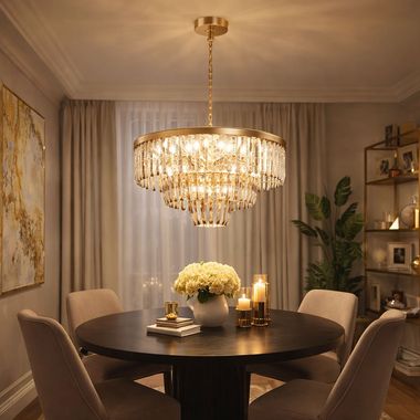 Lampa wisząca, szkło metalowe, złoto, dekor, D 50 cm