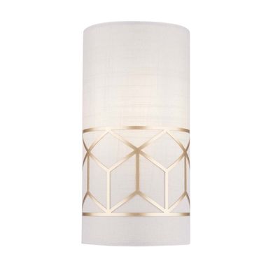 Applique, metallo color oro, lino, attacco E14