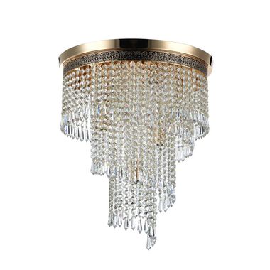 Plafondlamp, goudkleurig metaal, E14, H 47,5cm