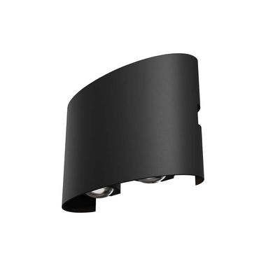 LED wall light, outdoor light, black, metal, IP54