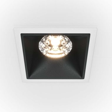 LED recessed light, ALU, black white, L 8.5 cm, square