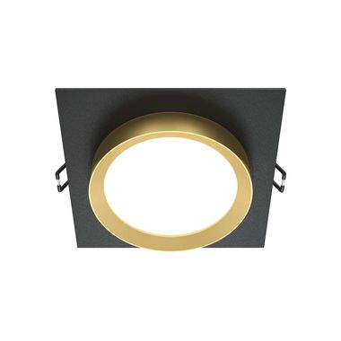 Recessed light, metal black, gold 1x GX53 socket, D 11cm