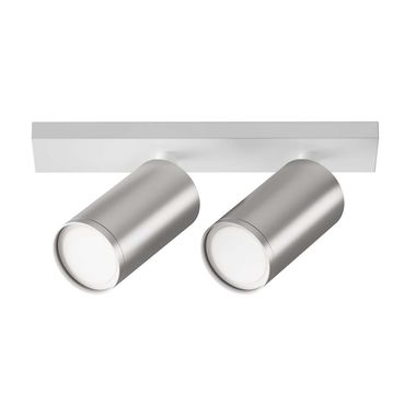 Ceiling light, aluminium, white silver, adjustable, L 34.4 cm