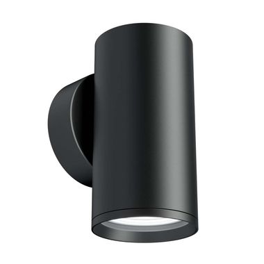 Wandlamp, aluminium, zwart, omlaag, H 10 cm