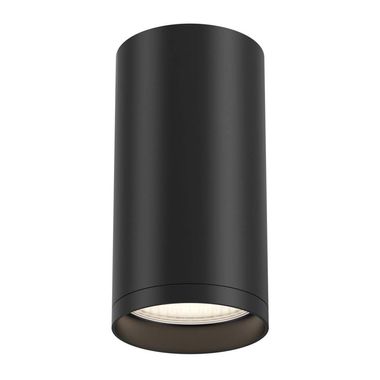 Ceiling light, surface-mounted, aluminium, 1-lamp, black, H 10 cm