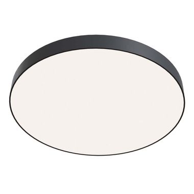 LED ceiling light, metal, black, round, warm white