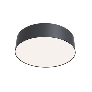 LED ceiling light, metal, black, round, warm white