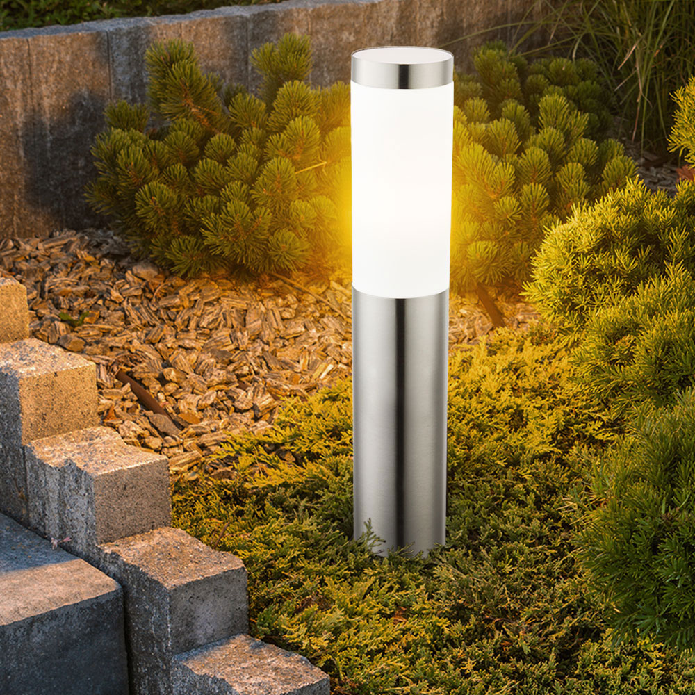Garten Stehleuchte LED Edelstahl Stehlampe Sockelleuchte Bewegungsmelder Edelstahl LED Wegelampe Außen H 50 Cm Gartenleuchte Bewegungsmelder