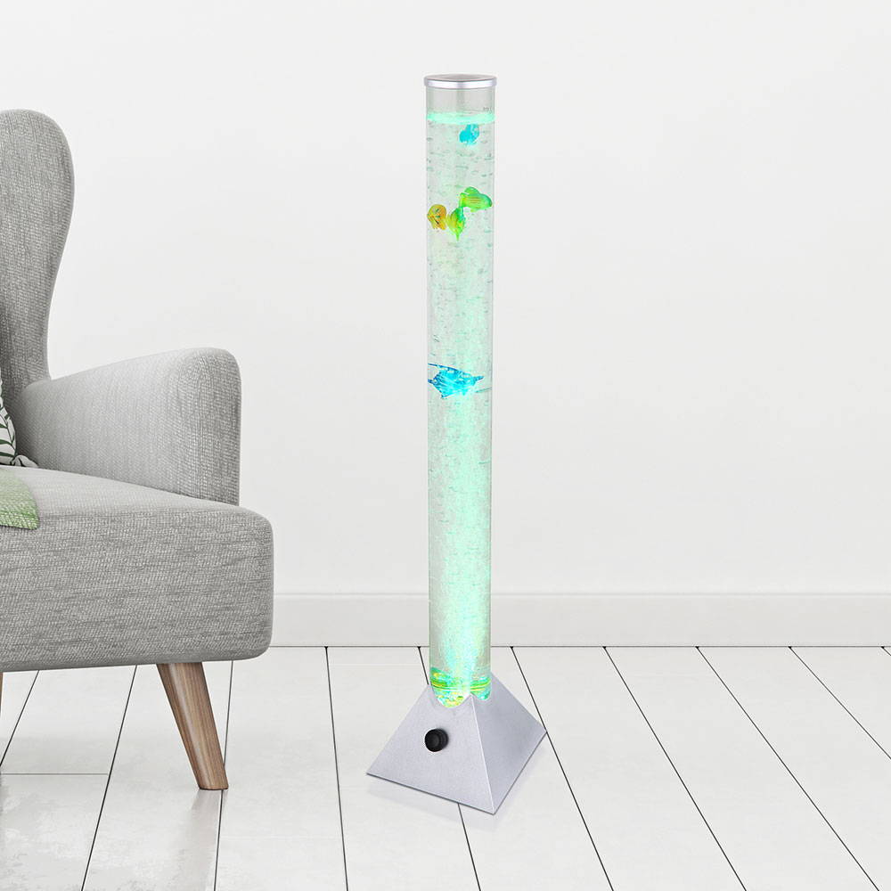 Lampadaire à Bulles Globo RGB Avec Poissons - Colonne D'eau LED 24,6 Cm - Neuf