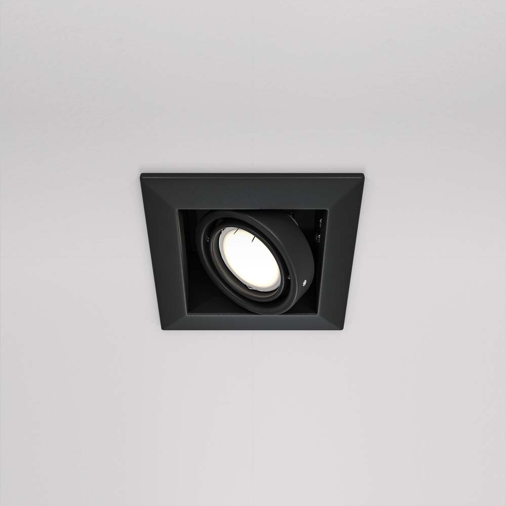 Spot Encastré Métal Noir 1 lampe GU10 Maytoni DL008-2-01-B