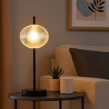 LED Tischleuchte, Kristalleffekt, CCT, dimmbar, H 40 cm