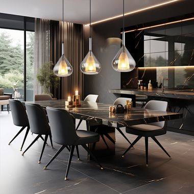 Hängeleuchte, Glas rauchfarben, 3 flammig, H 140 cm