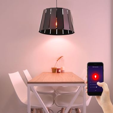 Suspension LED RGB, brun noir, contrôle par application, D 35 cm