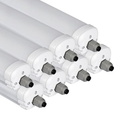 [Paket] 8er Set LED Wannenleuchten, 4320 Lumen, Kaltweiß, L 120 cm