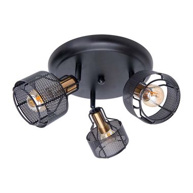 Ceiling light, roundel, metal, black, D 41 cm