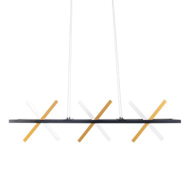 Suspension LED, métal, doré, L 100 cm