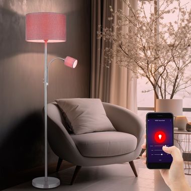 RGB LED floor lamp, reading spot, app control, H 170 cm