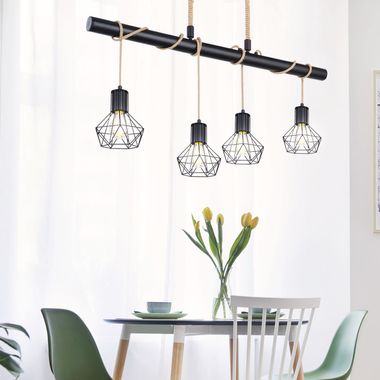 Hängeleuchte, Gitter Design, L 100 cm, PRISKA 