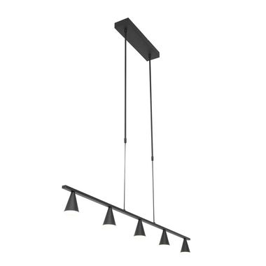 Suspension LED, noire, variateur, réglable, H 145 cm