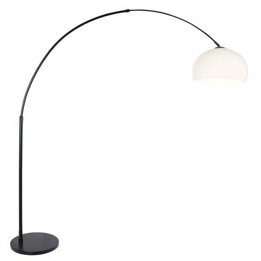 Lampadaire, métal, noir et blanc, H 200 cm