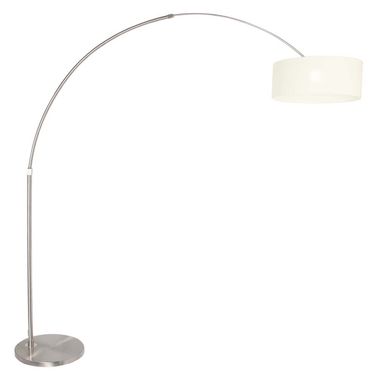 Lampadaire, métal, lin, blanc, H 200 cm