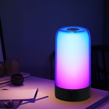 RGB LED Beistellleuchte, schwarz weiß, Bluetooth, H 18,8 cm