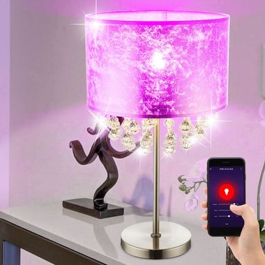 [Paket] RGB LED Kristalllampe, Blattgold, Nickel matt, App-Steuerung