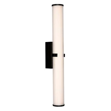 LED wall light, Up Down, dimmable black, glass, H 63 cm