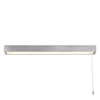 LED Wandleuchte, Metall chrom, Glas weiß, Zugschalter, B 60 cm