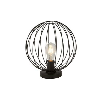 Lampa stołowa, czarny metal, konstrukcja kratowa, wys. 32,5 cm