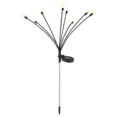 Lampada solare a LED, acciaio inox nero, H 70 cm