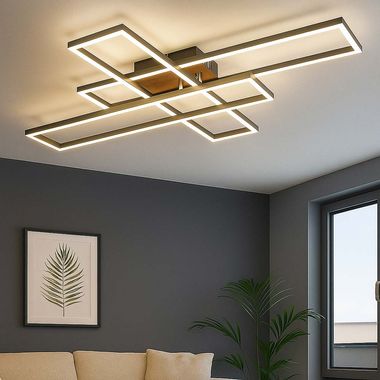 LED Deckenleuchte, beweglich, Chrom, L 80 cm