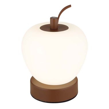 Lampe à poser LED, design pomme, marron blanc, H 16,5 cm