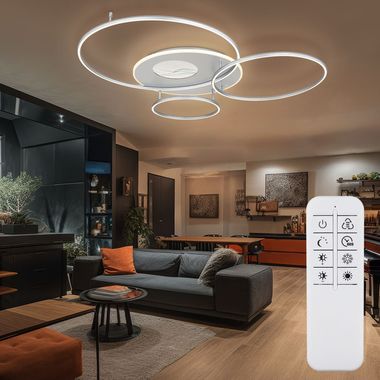 Plafoniera LED, effetto 3D, dimmerabile, timer, telecomando