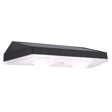 Lampe solaire LED, applique d'extérieur noire, H 3,7 cm