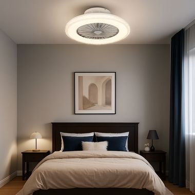 Wentylator sufitowy LED, ściemniany, zdalne sterowanie, CCT, D 50 cm