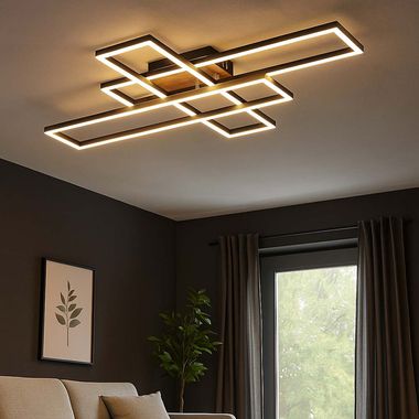 Plafonnier LED, mobile, chrome, L 80 cm