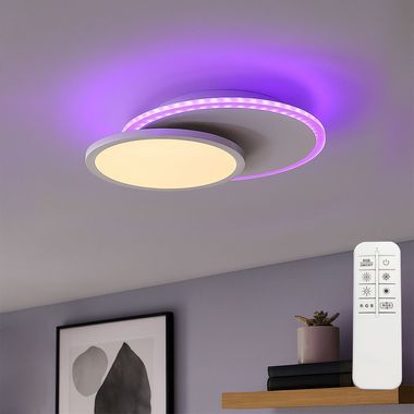 RGB LED Deckenleuchte, dimmbar, Fernbedienung, L 45 cm