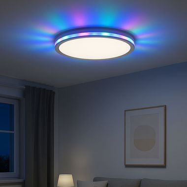 Plafonnier LED RGB, télécommande, intensité lumineuse variable, D 45 cm