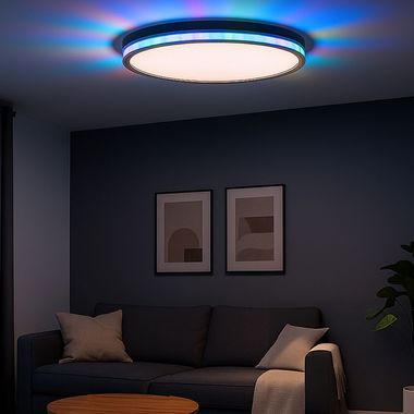 Plafonnier LED RGB, télécommande, intensité lumineuse variable, D 45 cm