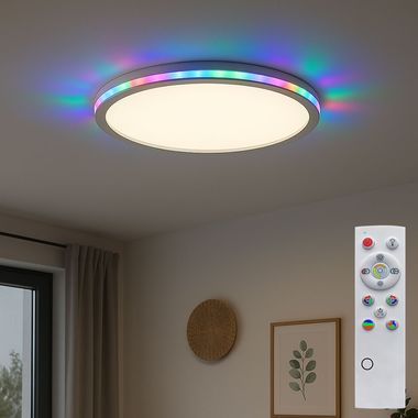 RGB LED Deckenleuchte, Fernbedienung, dimmbar, D 45 cm