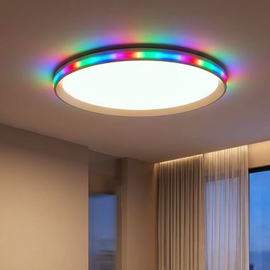 RGB LED Deckenleuchte, Fernbedienung, dimmbar, D 45 cm