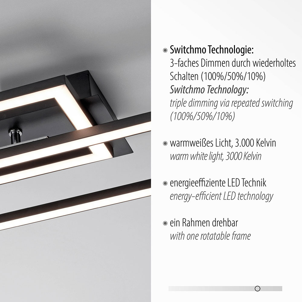 Plafonnier LED Beade Noir Et Or, élégante Lampe De Plafond