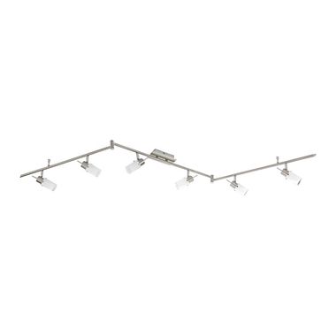 LED Deckenleuchte, Glas, Spots verstellbar, L 195 cm