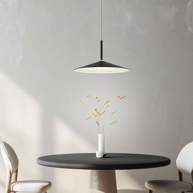 LED hanglamp, zwart, in hoogte verstelbaar, H 150 cm