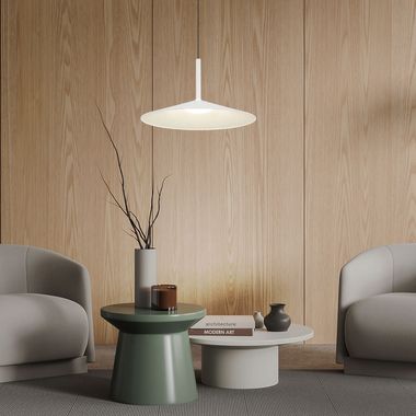 LED pendant light, white, height-adjustable, H 150 cm