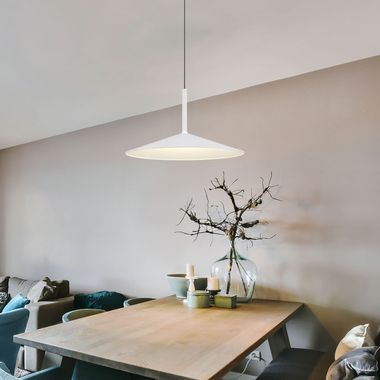 LED Hängeleuchte, weiß, höhenverstellbar, H 150 cm