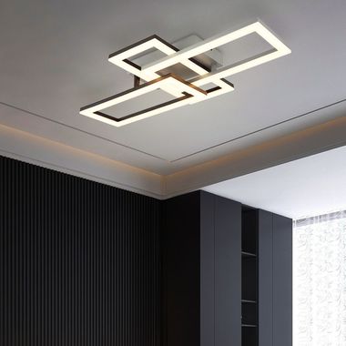 LED Deckenleuchte, grau opal, L 61,4 cm